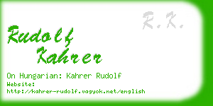 rudolf kahrer business card